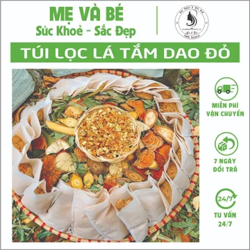 Lá tắm người dao đỏ sau sinh, Lá xông sau sinh, Lá tắm sau sinh, Lá tắm dao đỏ (Dạng Túi Lọc-10 Túi)