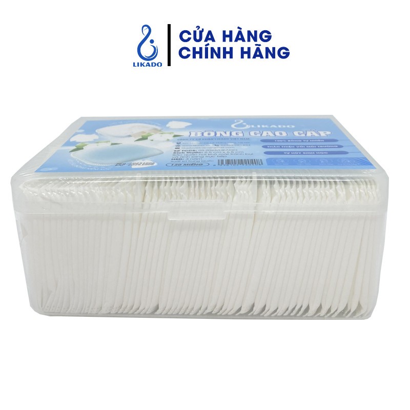 Ảnh Bông tẩy trang Likado kích thước 5.5*6.5cm HỘP 120 MIẾNG 3