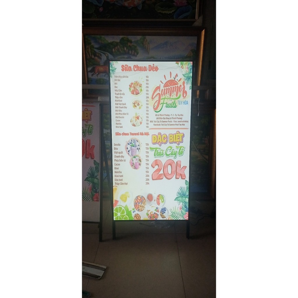 Bảng Hộp Đèn Led Menu Điện Kích Thước A3, hộp đèn led quảng cáo Hộp Đèn ...