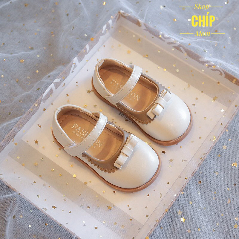 giày búp bê bé gái giày bệt cho bé quai ngọc điệu đà êm chân MG BABY đế chống trượt đen trắng cho bé từ 1 tuối V763