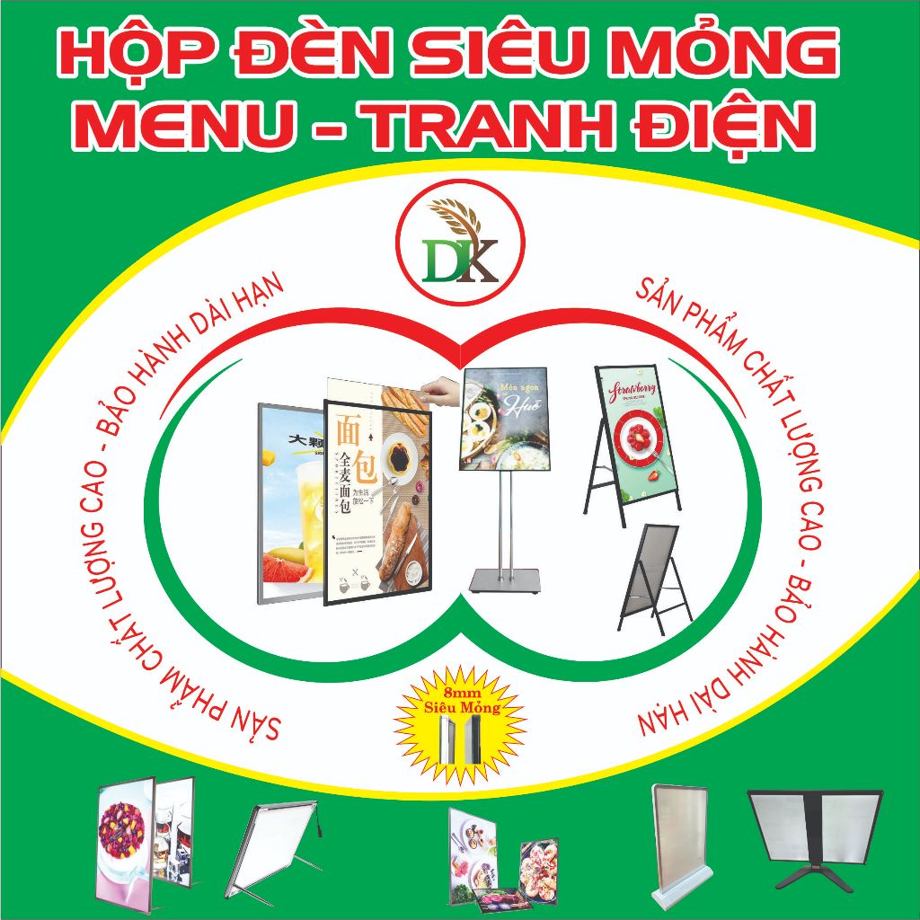 Bảng Hộp Đèn Led Menu Điện Kích Thước A1, hộp đèn led quảng cáo Hộp Đèn ...