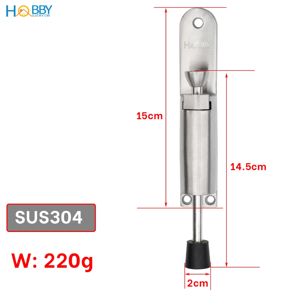 Chốt chặn cửa chống va đập 2 chiều inox 304 Hobby home decor CCD2