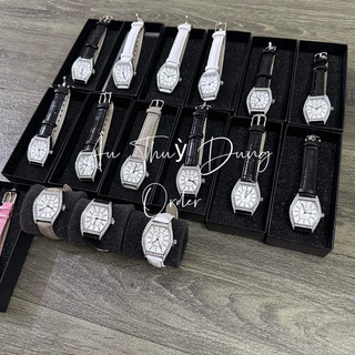 Đồng hồ Duolz mặt oval vuông quai da full box