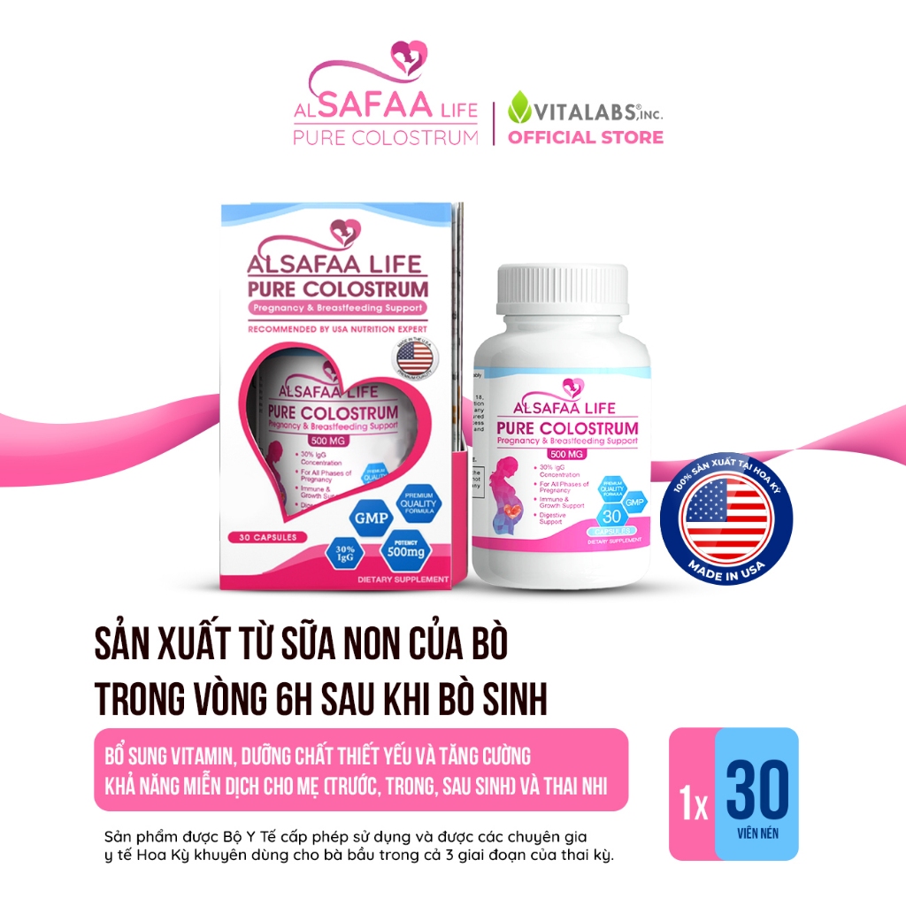 Thực phẩm bảo vệ sức khỏe Sữa non Al Safaa Life hộp 1 viên