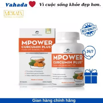 Viên uống nghệ Curcumin Plus Mpower hỗ trợ dạ dày, làm lành vết thương, chống oxy hoá-Canada