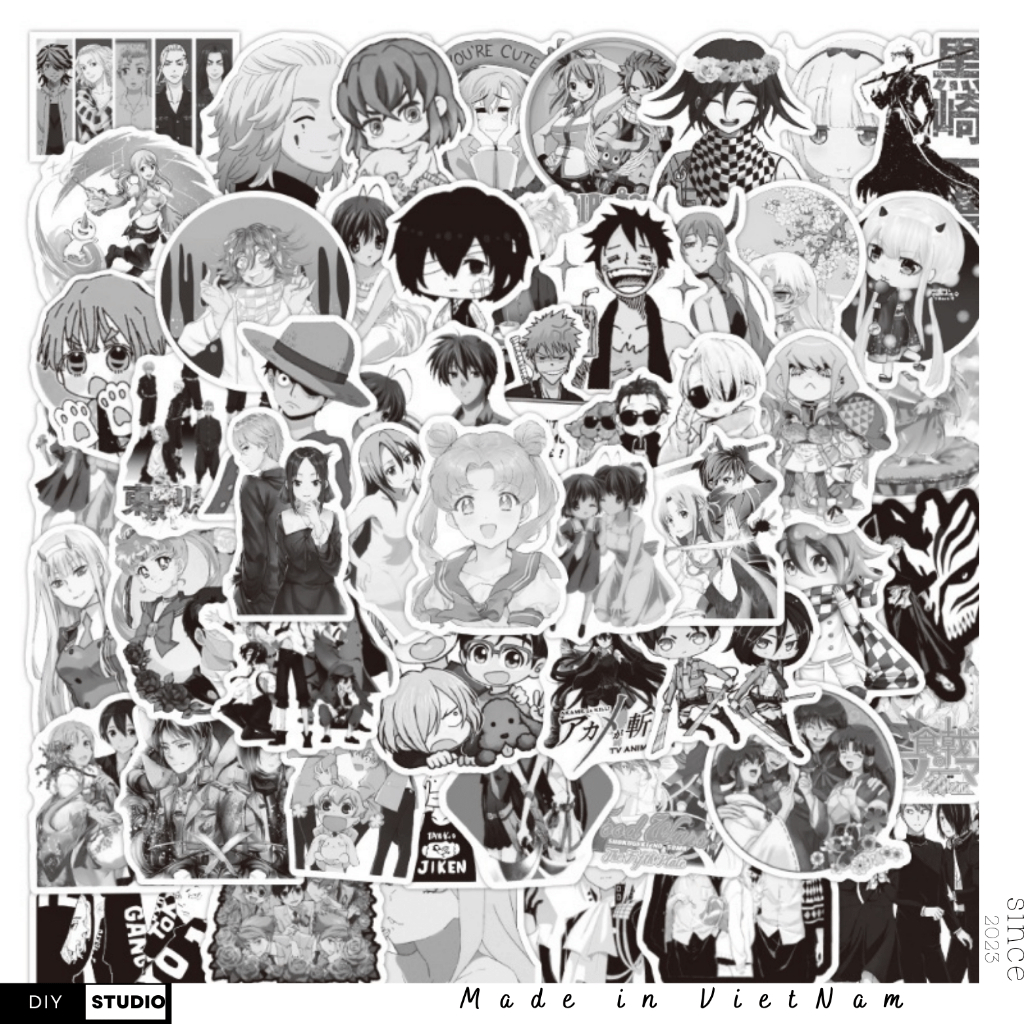 Set 200 / 50 / 30 Miếng Dán Sticker Hình Anime tổng hợp cực đẹp
