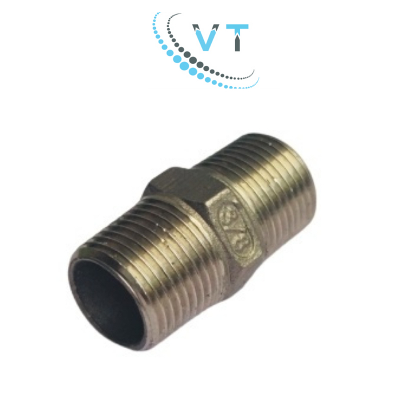 NỐI HAI ĐẦU REN, KÉP INOX 304 PHI 13mm - 17mm - 21mm - 27mm - 34mm