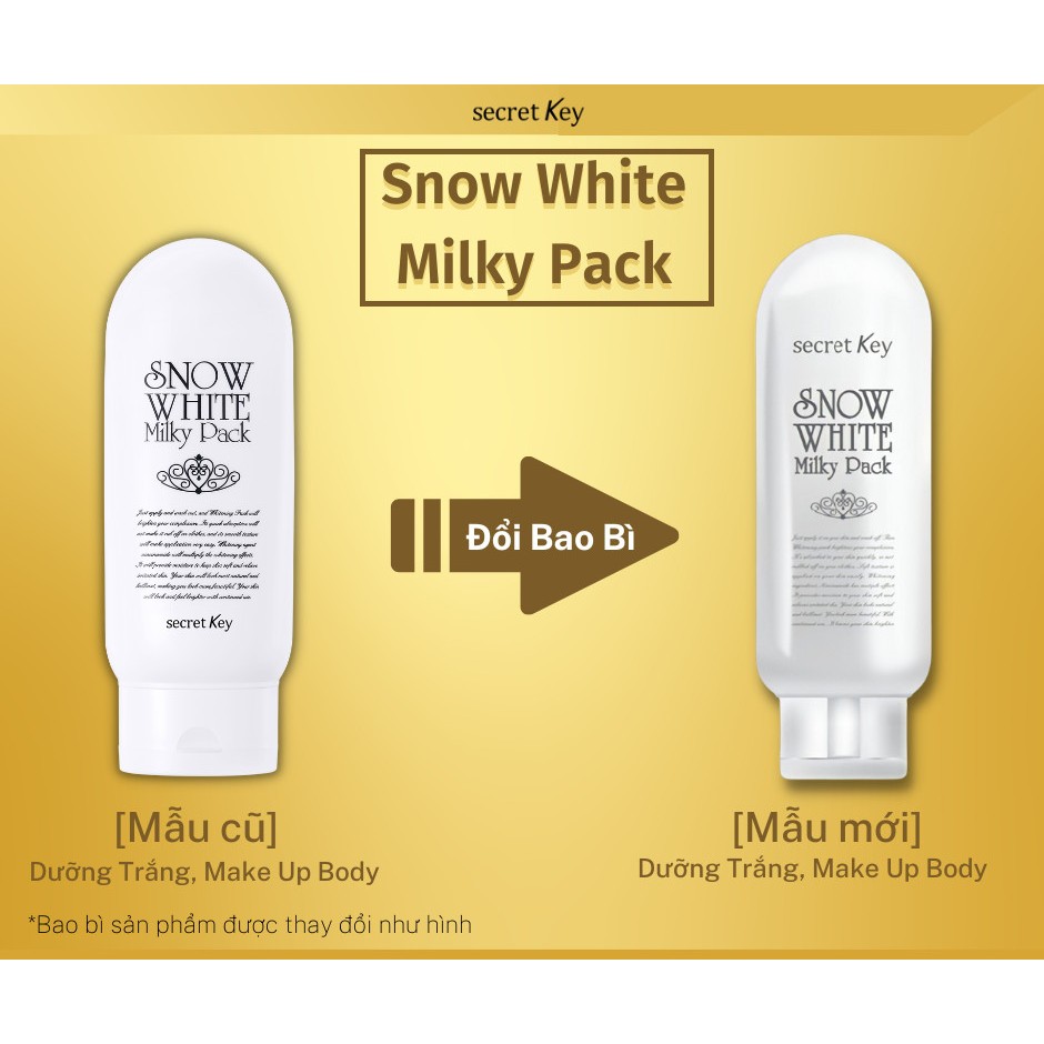 Kem ủ trắng toàn thân Secret Key Snow White Milky Pack 200g