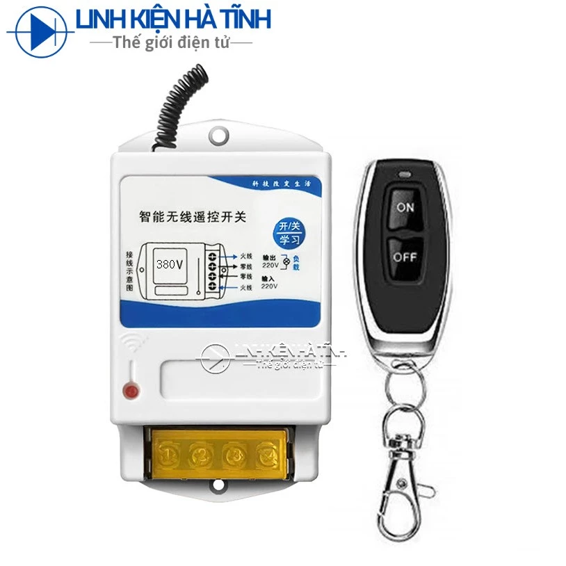 Bộ công tắc điều khiển từ xa 100m 3KW 220V - 380V bộ điều khiển từ xa điều khiển máy bơm từ xa