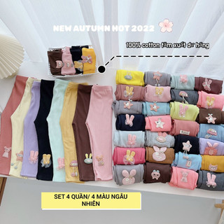 Set 4 quần legging cho bé gái 8-18kg