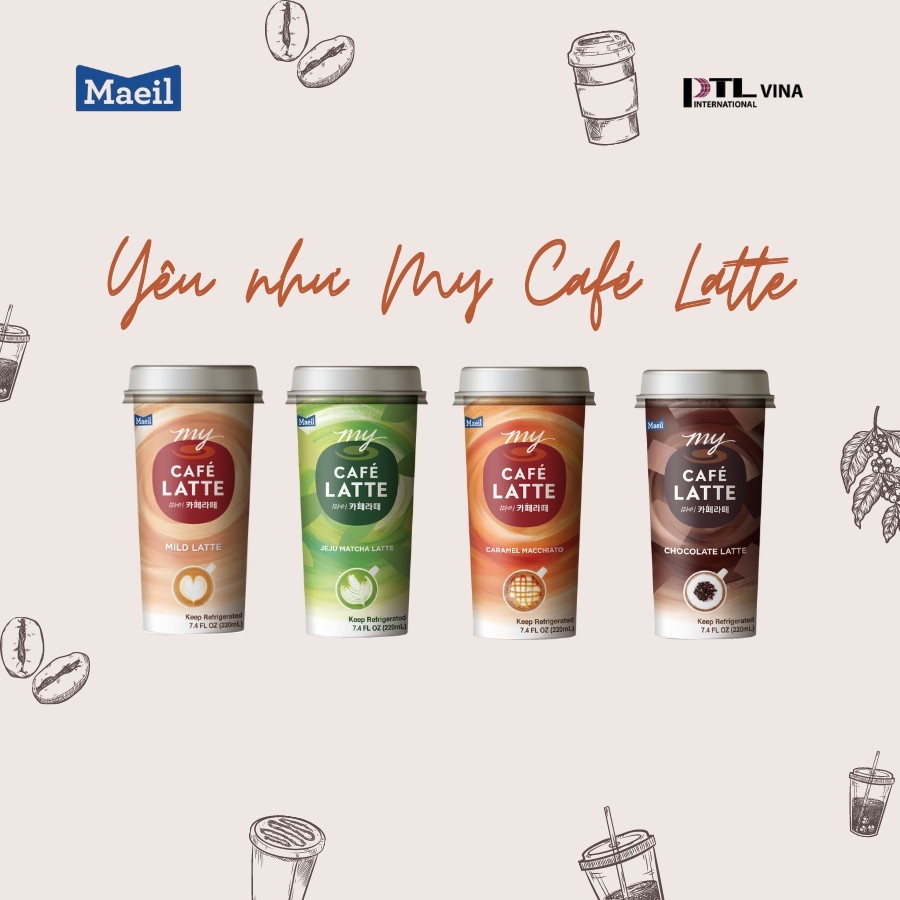 Ảnh Cà phê Latte MAEIL Hàn Quốc uống liền pha sẵn tiện lợi tỉnh táo đủ vị dạng thùng 10 cốc 2