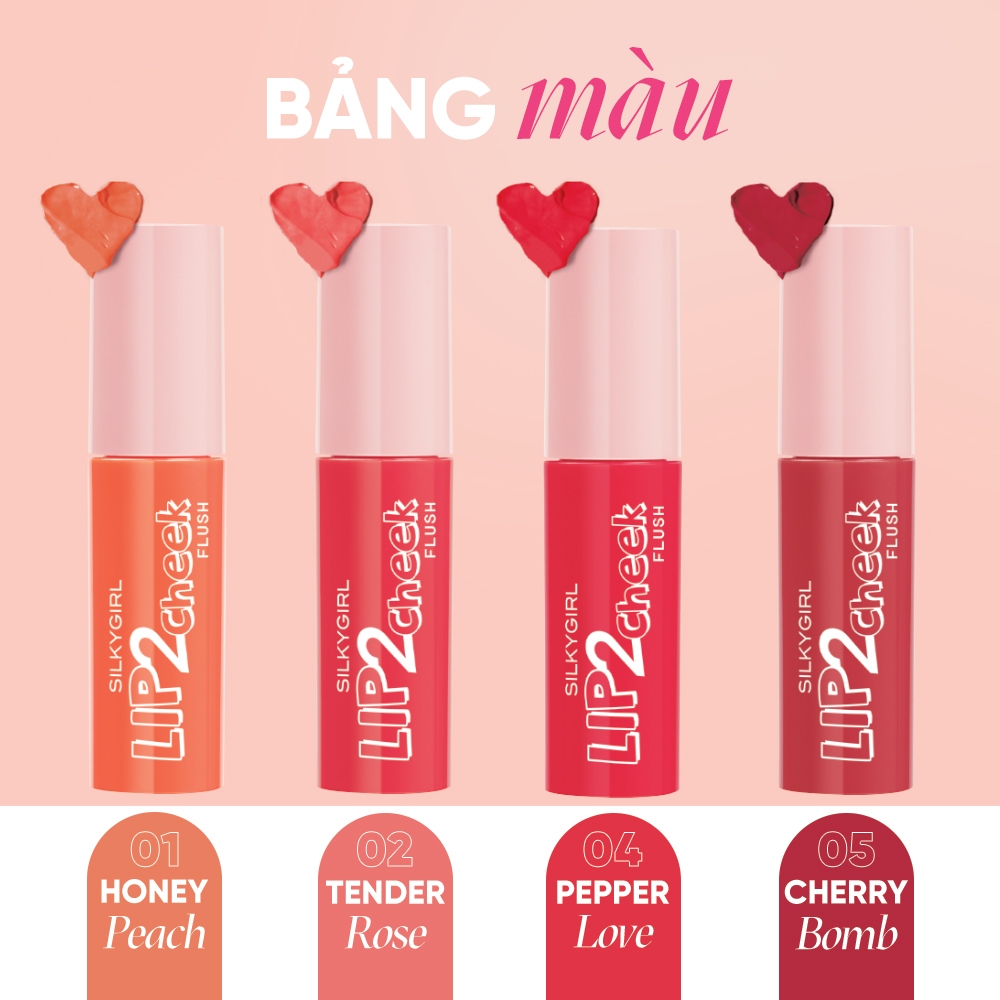 Ảnh Son Kem Lì 2in1 Silkygirl Lip 2 Cheek Flush 3,8ML - Mua 1 tặng 1 1