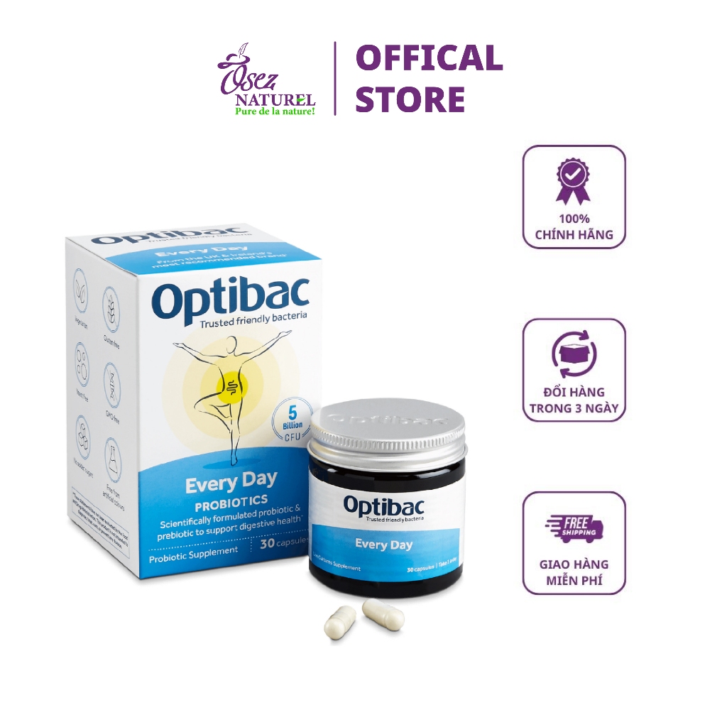 MEN VI SINH OPTIBAC XANH DA TRỜI PROBIOTICS EVERYDAY HỖ TRỢ TIÊU HÓA ...