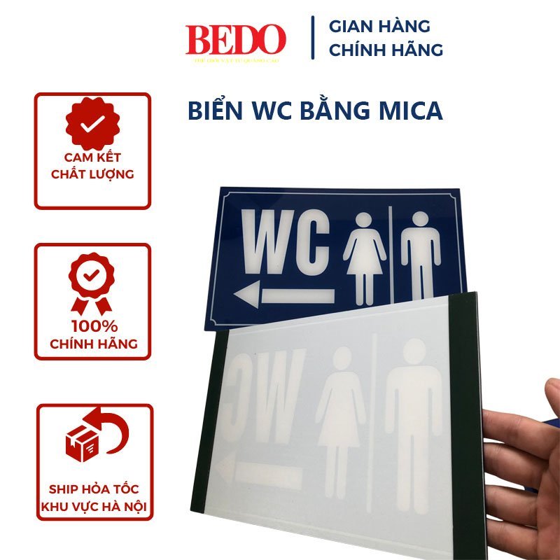 Biển WC Nam Nữ BEDO Mica Đài Loan In UV Cao Cấp Chống Trầy Chỉ Dẫn Nhà Vệ Sinh Hiện Đại