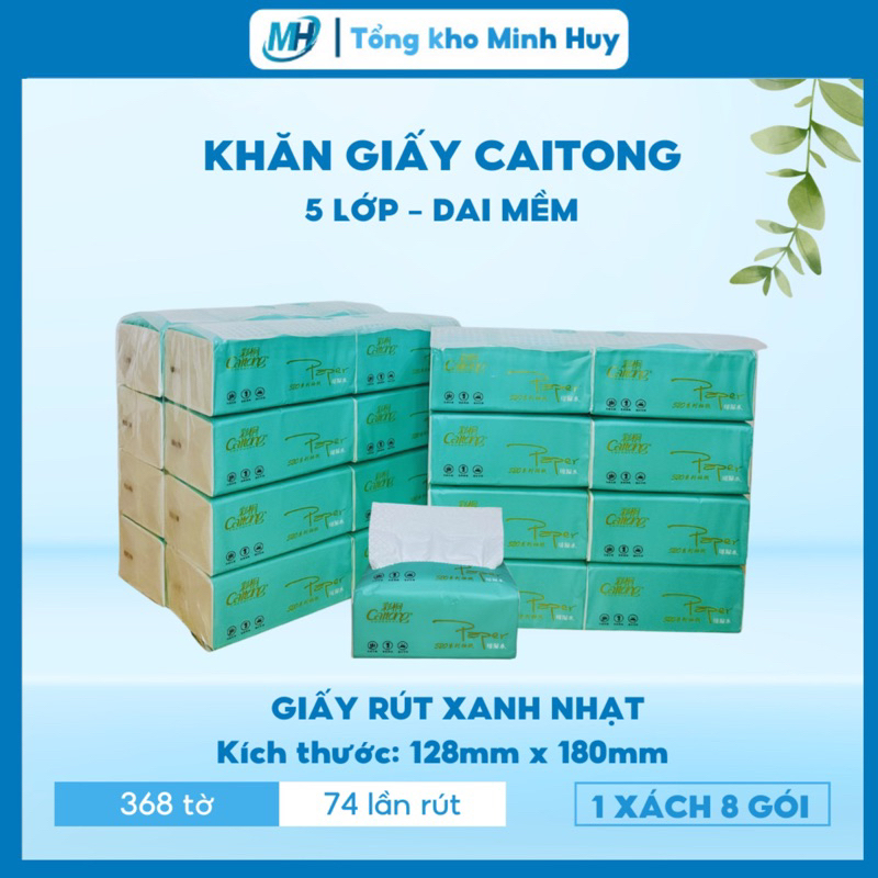 Giấy Rút Caitong Xanh 5 lớp ( 1 Xách 8 Gói nhỏ) | Shopee Việt Nam