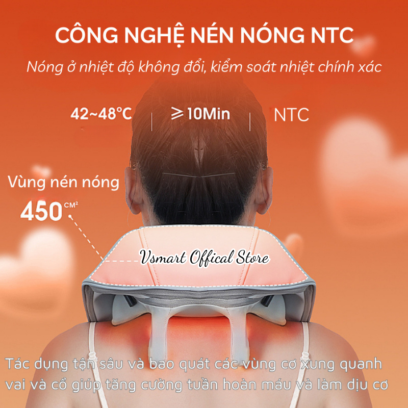 Máy Massage Cổ Vai Gáy Thông Minh 6D, Đai Mát Xa Làm Nóng Giảm Đau Nhức Mỏi Tức Thì Mô Phỏng Kỹ Thuật Massage Y Học