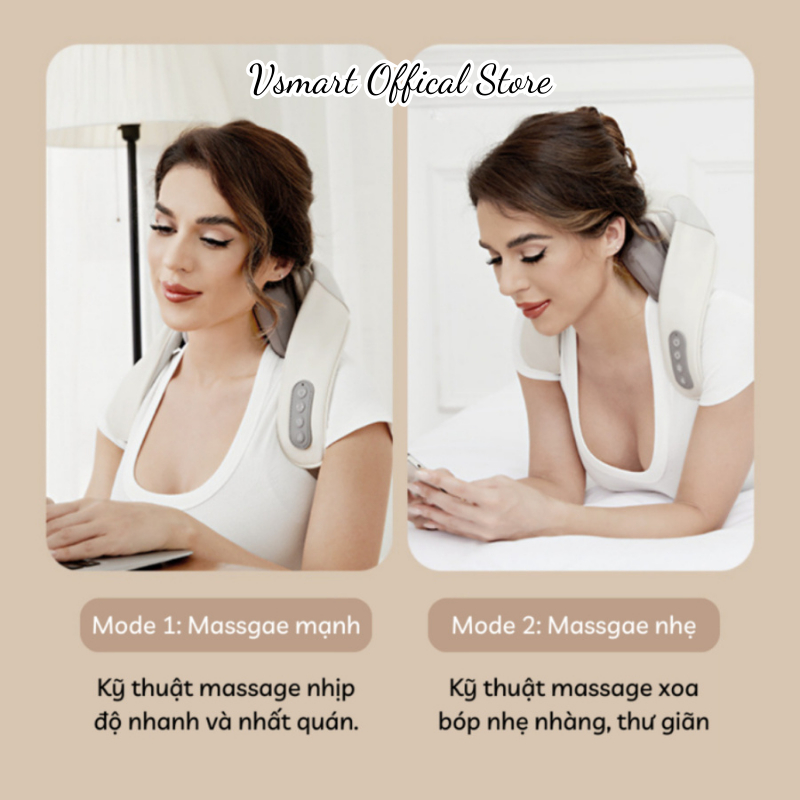 Máy Massage Cổ Vai Gáy Thông Minh 6D, Đai Mát Xa Làm Nóng Giảm Đau Nhức Mỏi Tức Thì Mô Phỏng Kỹ Thuật Massage Y Học