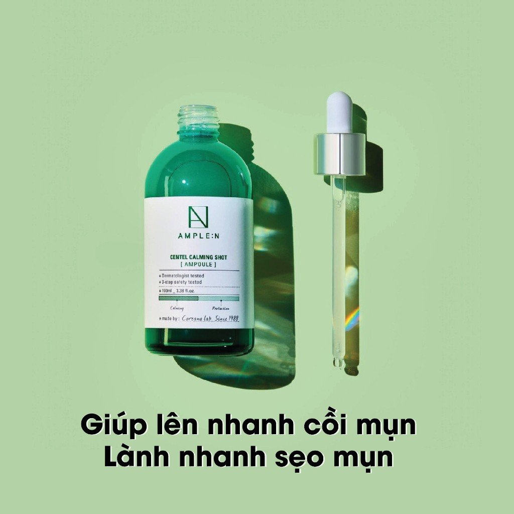 Ảnh Tinh Chất Rau Má Cấp Ẩm Làm Dịu Da Ample:N Centel Calming Shot Ampoule 3
