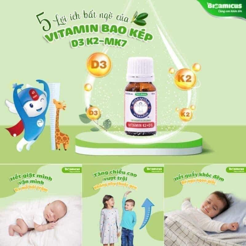 Cặp Đôi vitaminK2+D3 và men 10 chủng Bioamisus Complete ( kèm quà )