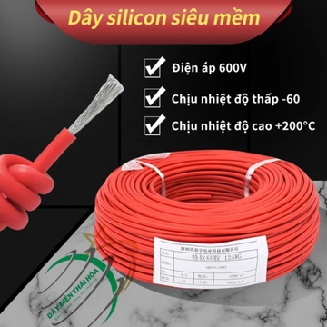 Dây điện silicon siêu mềm chịu nhiệt độ cao dây đơn tiêu chuẩn mỹ 26 18 AWG xe điện pin lithium điện áp cao dây điện tử