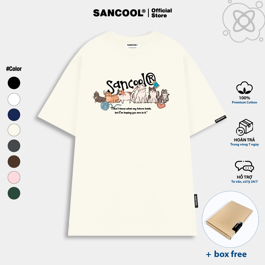 Áo Thun Local Brand Sancool Unisex Premium Cotton Happy Cats Ss.1 - SC018 | BigBuy360 - bigbuy360.vn