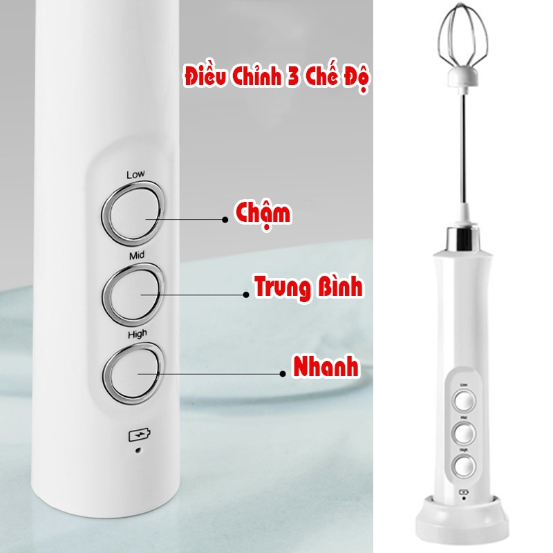 Ảnh Máy tạo bọt cà phê, Sipanic đa năng đánh trứng tạo bọt cafe pin sạc tặng kèm giá đỡ 2