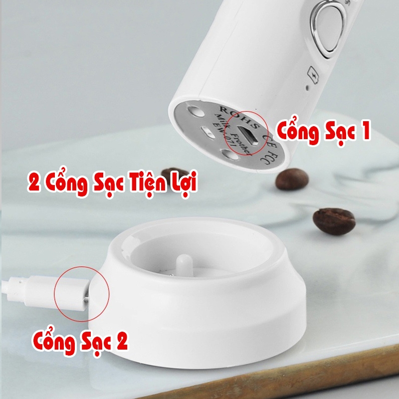 Ảnh Máy tạo bọt cà phê, Sipanic đa năng đánh trứng tạo bọt cafe pin sạc tặng kèm giá đỡ 4