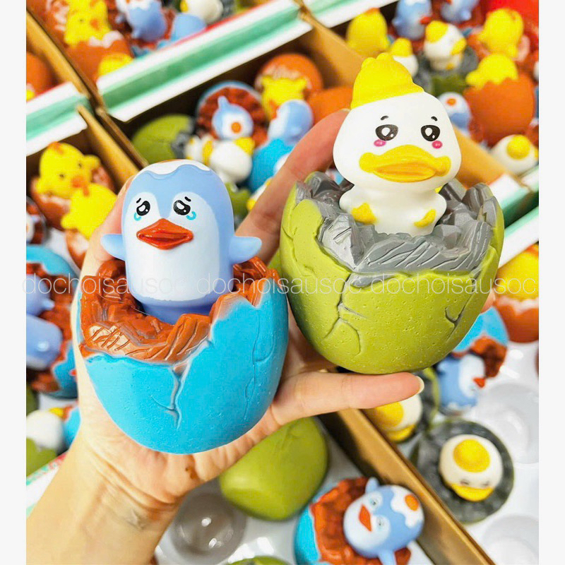 Squishy Mochi Gà Con/Vịt Con/Cánh Cụt Có Đèn, Âm Thanh Kêu Chít Chít Vui Nhộn hộp trứng nở bóp bóp đàn hồi giảm stress
