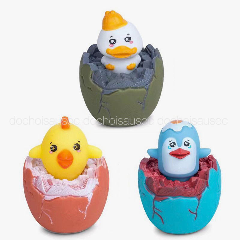 Squishy Mochi Gà Con/Vịt Con/Cánh Cụt Có Đèn, Âm Thanh Kêu Chít Chít Vui Nhộn hộp trứng nở bóp bóp đàn hồi giảm stress
