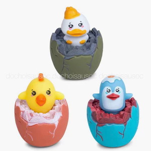 Squishy Mochi Gà Con/Vịt Con/Cánh Cụt Có Đèn, Âm Thanh Kêu Chít Chít Vui Nhộn hộp trứng nở bóp bóp đàn hồi giảm stress