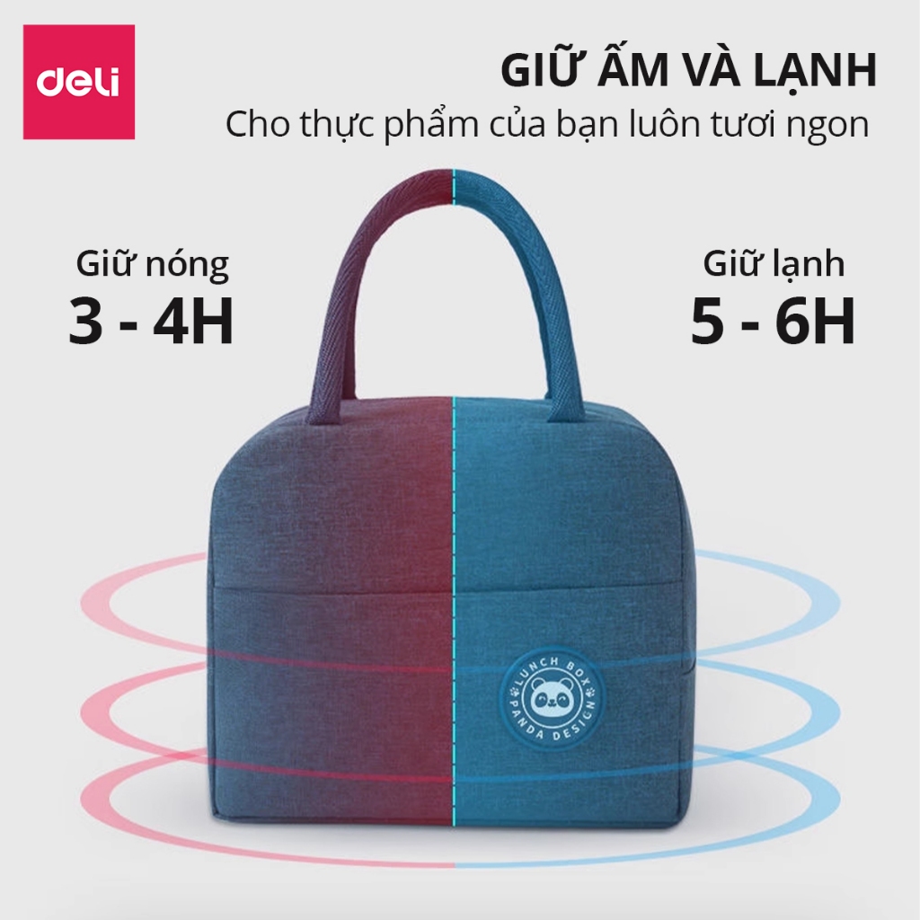 Túi Đựng Hộp Cơm Giữ Nhiệt Chống Thấm Nước Deli, Túi Giữ Nhiệt Đựng Hộp Cơm Văn Phòng Cao Cấp