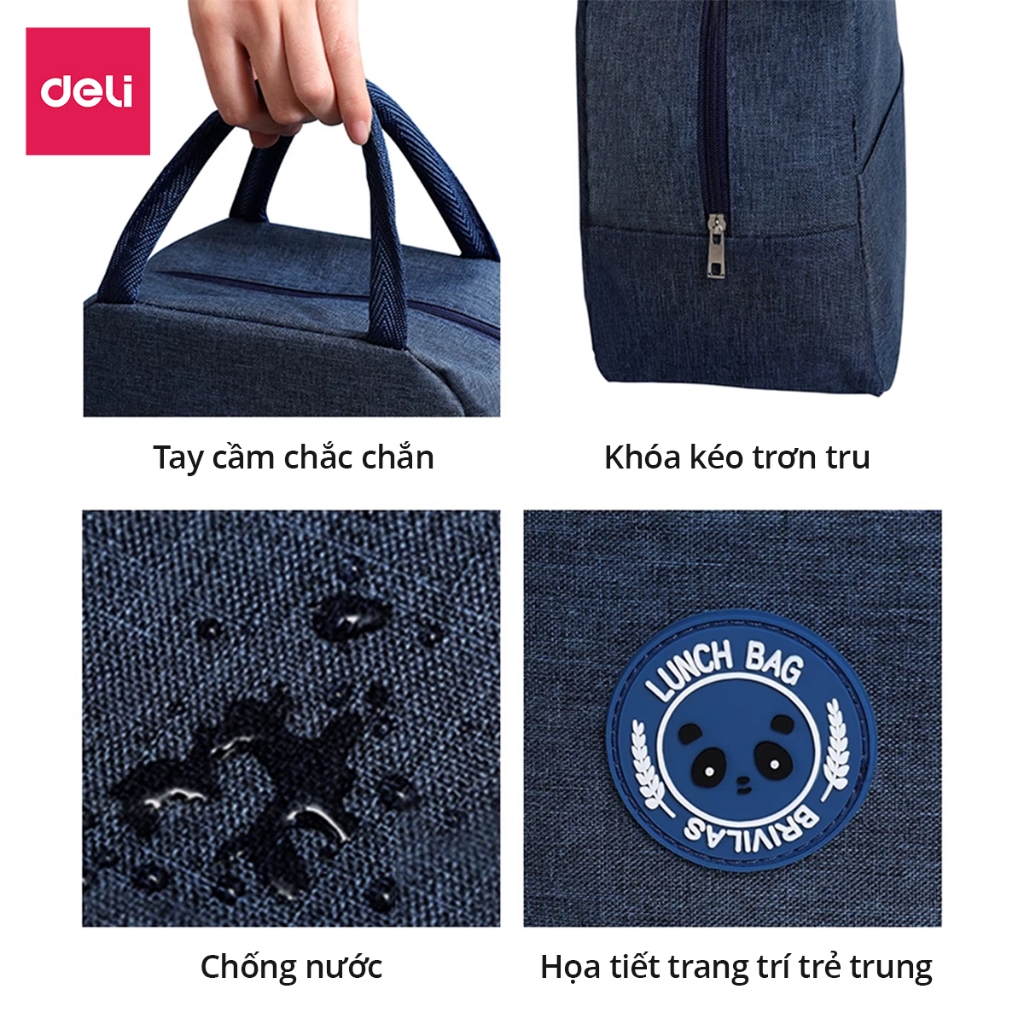 Túi Đựng Hộp Cơm Giữ Nhiệt Chống Thấm Nước Deli, Túi Giữ Nhiệt Đựng Hộp Cơm Văn Phòng Cao Cấp