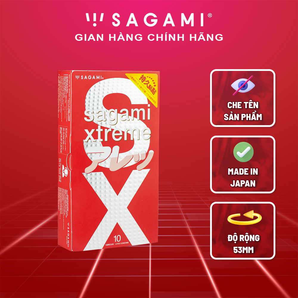Bao cao su Sagami Feel Long - gai nhỏ - hộp 10 chiếc