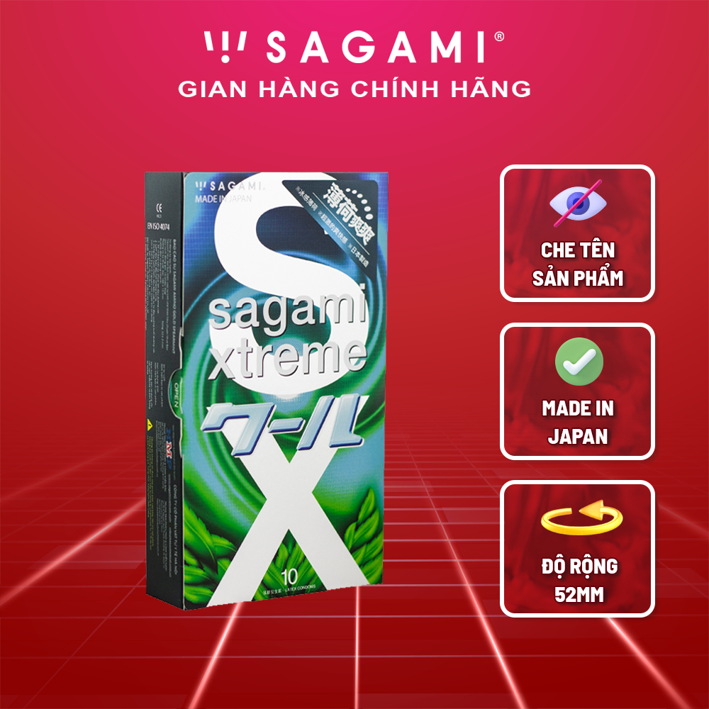 Bao cao su Sagami Spearmint - hương bạc hà the mát - 01 Hộp