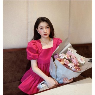 Áo bầu babydoll ViBa [AB1] áo kiểu chất đũi mềm không co giãn cổ vuông