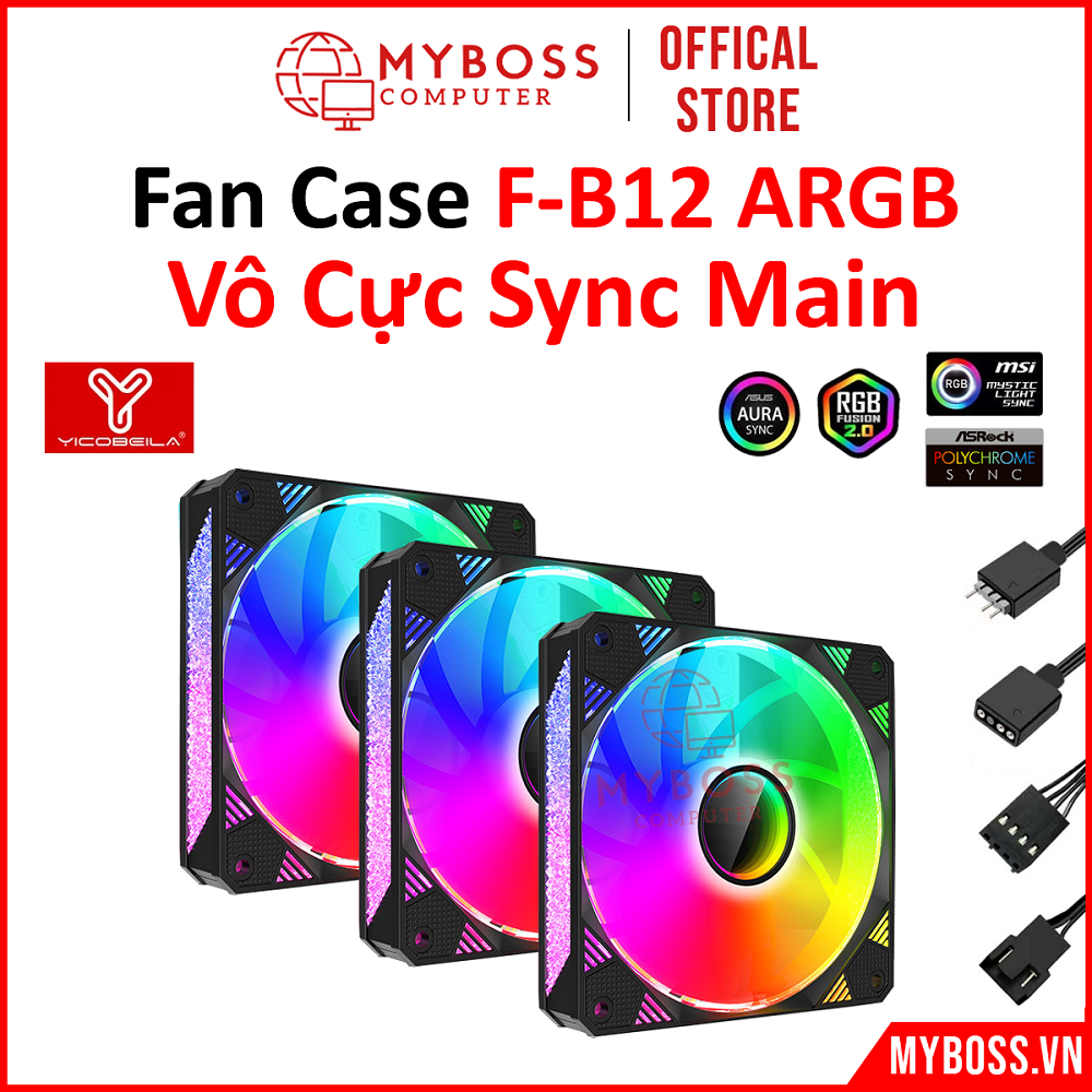 Fan Tản Nhiệt F-B12 Led ARGB Gương Vô Cực Sync Main - Bảo Hành 12 Tháng ...