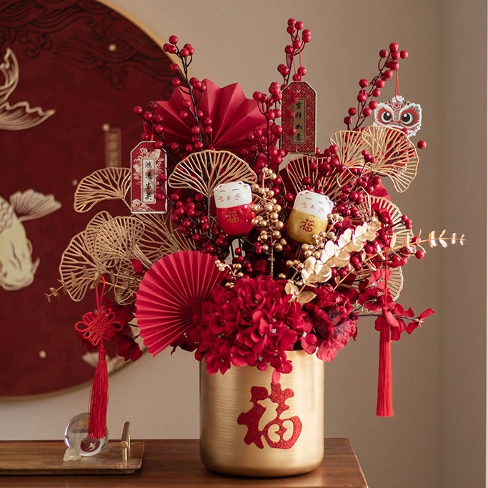 Phụ kiện trang trí decor giỏ quà Tết, làm tháp bánh, trang trí cành đào đông Tết - Kem Shop K236