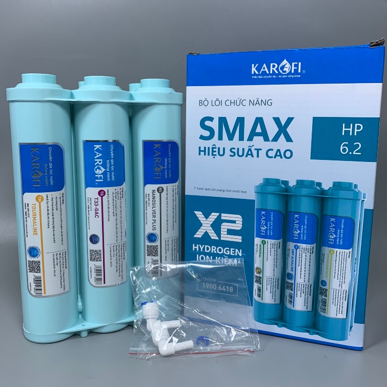 Combo Bộ Smax HP 6.2 Và Lõi Lọc Thô 123 Karofi Dòng LIVOTEC, Smax Pro, Smax Pro V Mới