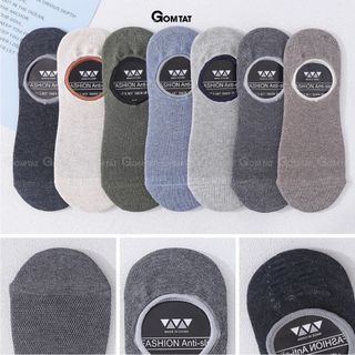[TẤT LƯỜI MÙA HÈ] Tất lười nam cao cấp có đệm chống tuột gót GOMTAT, vớ ngắn nam chất cotton mềm mại - MIA-1402-1DOI