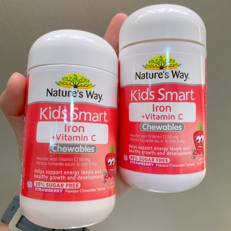 Kẹo ngậm bổ sung sắt & vitamin C Cho Bé Nature’s Way Kids Smart Iron