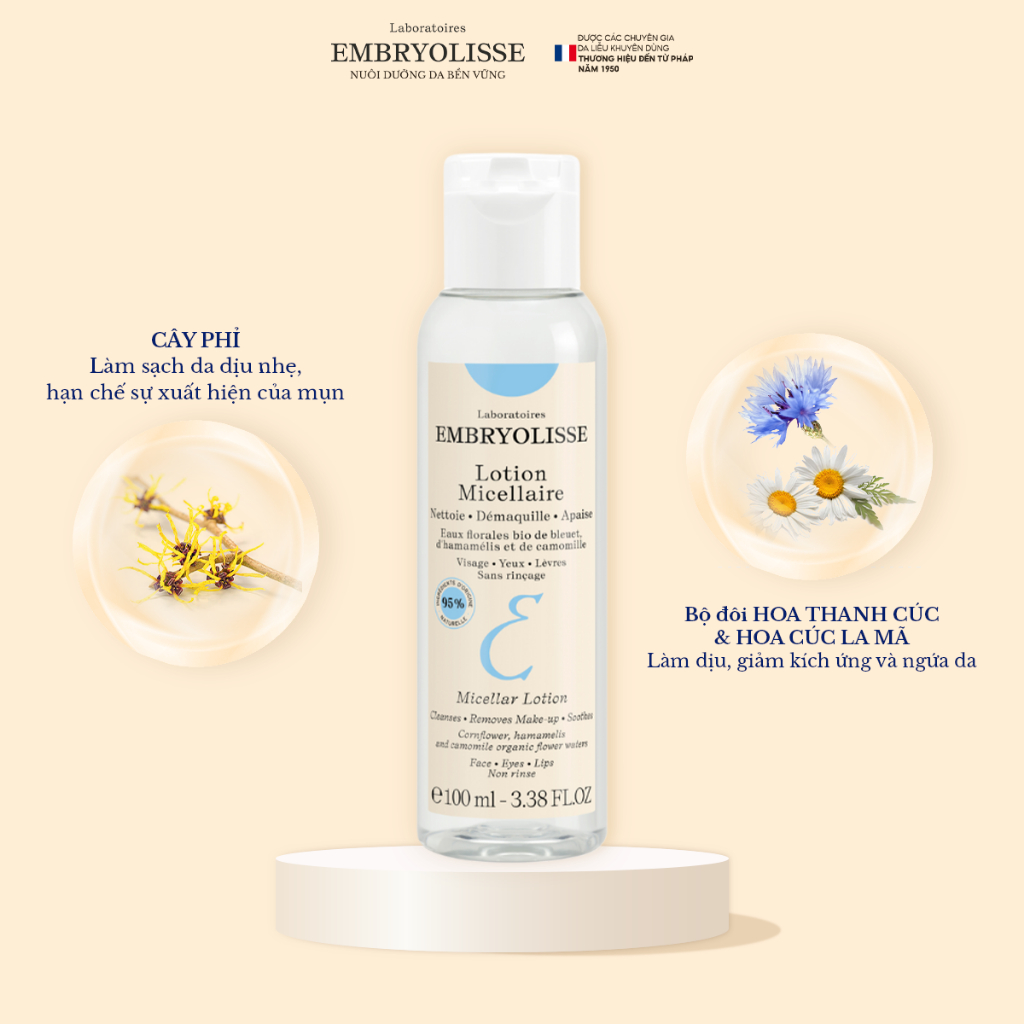 Ảnh Nước Tẩy Trang Cây Phỉ Embryolisse Micellaire Lotion 100ml 4