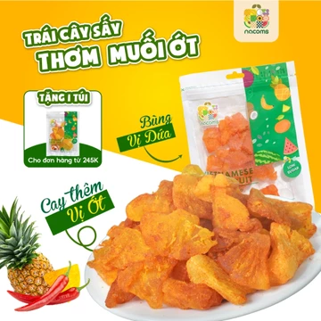 Trái Cây Sấy Dẻo, Thơm Dứa Sấy Muối Ớt Nacoms, Chua Cay Mặn Ngọt Ăn Vặt Tiện Lợi, Hỗ Trợ Ăn Kiêng, Giảm Cân,bịch 100gr