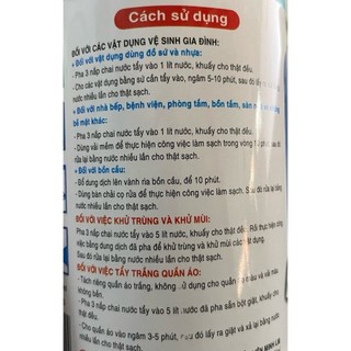 Nước tẩy trắng mốc quần áo Javel 600ml/ 1 Lít