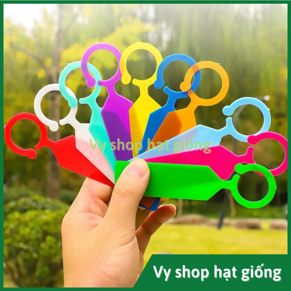 50 thẻ ghi tên cây - tag tên dạng treo nhiều màu loại dày, kích thước ...
