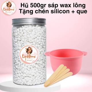 [ Che tên] Hũ 500gr sáp wax lông nách cao cấp tặng chén silicon nấu sáp wax các vùng nách tay chân ria mép