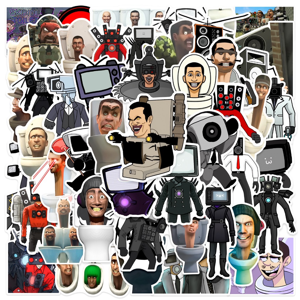 [Set 50 Cái] Sticker Skibidi Toilet Cameraman TV Man Titan Speakerman ...