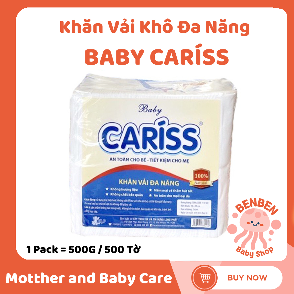 Khăn Vải Khô Đa Năng BABY Cariss - 500 Tờ x 19 Cm | Shopee Việt Nam