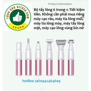 Máy cạo lông 6 in 1 đa năng chính hãng- máy cạo râu,tỉa lông mũi,tỉa lông mày, máy tẩy lông mặt , máy cạo lông kín nữ