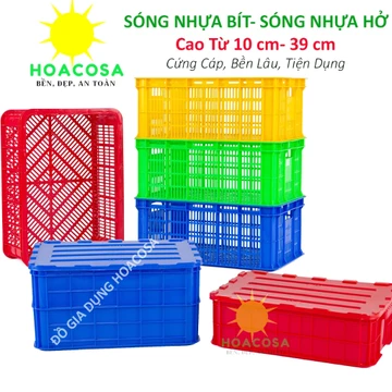 Sóng Nhựa Hở, Sóng Nhựa Bít, Khay Nhựa Đựng Đồ Cao Từ 10-39 cm- Cứng Cáp, Bền Lâu, Tiện Dụng- Đồ Gia Dụng Hoacosa.