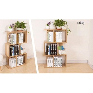 KỆ CHỮ S ĐỂ SÁCH VÀ TRANG TRÍ NHÀ CỬA BẰNG GỖ